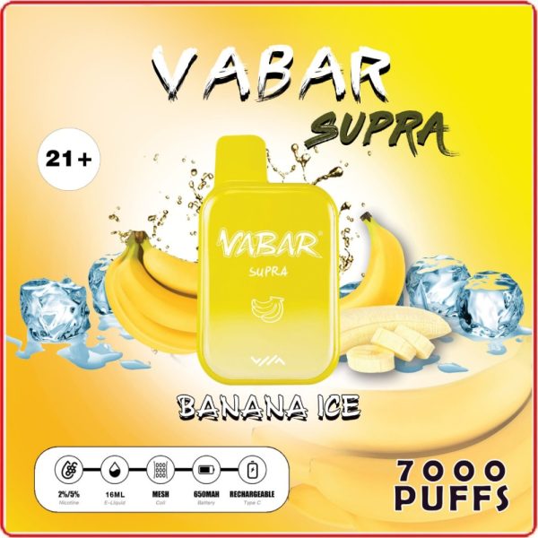 Vabar Supra 7000 Puffs Disposable Pods- Banana Ice