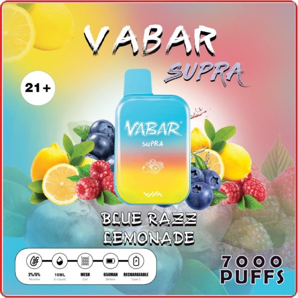 Vabar Supra 7000 Puffs Disposable Pods- Blue Razz Lemonade