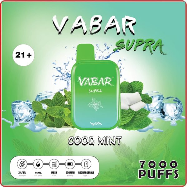 Vabar Supra 7000 Puffs Disposable Pods- Cool Mint