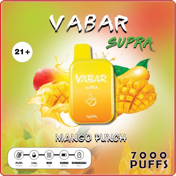 Vabar Supra 7000 Puffs Disposable Pods- Mango Punch