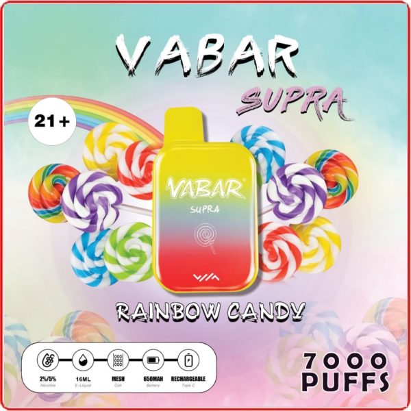 Vabar Supra 7000 Puffs Disposable Pods- Rainbow Candy