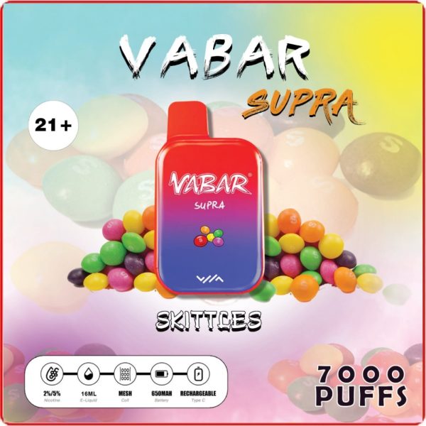 Vabar Supra 7000 Puffs Disposable Pods- Skittles