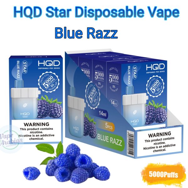HQD Star Disposable Vape 5000 Puffs- Blue Razz