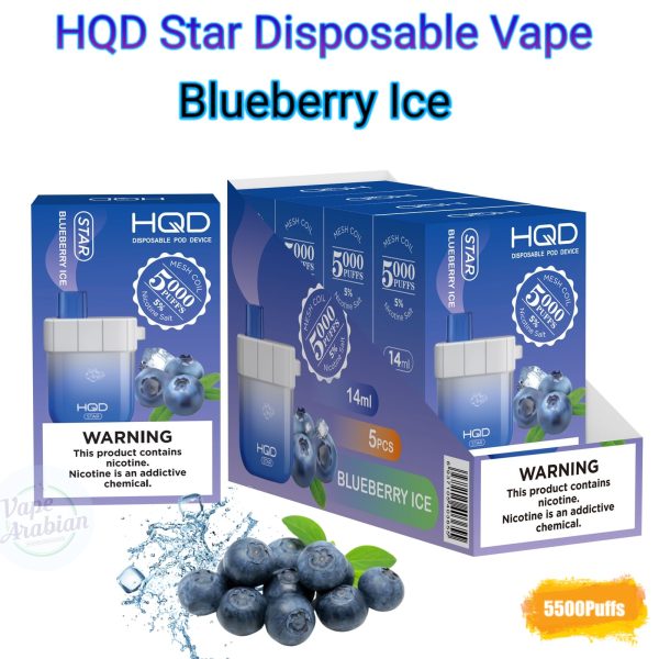 HQD Star Disposable Vape 5000 Puffs- Blueberry Ice