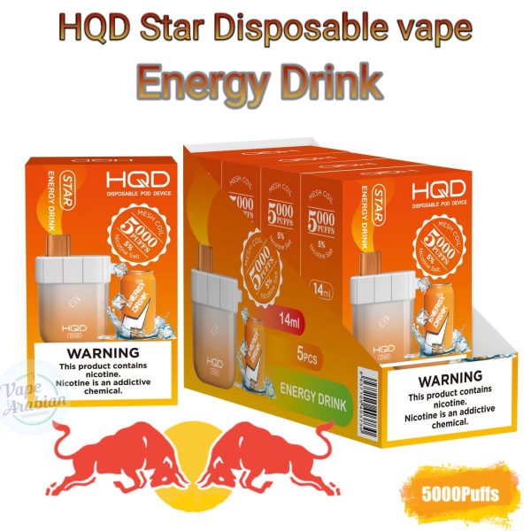 HQD Star Disposable Vape 5000 Puffs- Energy drink