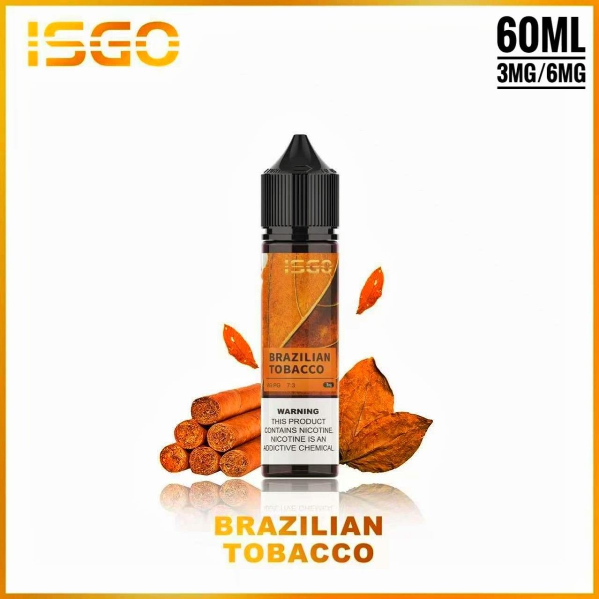 Isgo 60ml E Liquid 6mg- Brazilian Tobacco