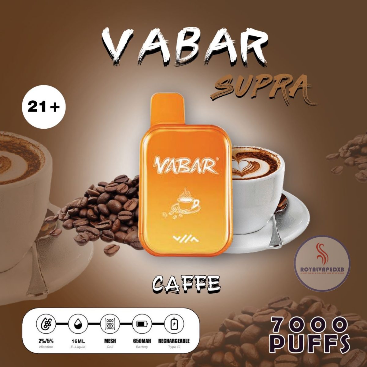 Vabar supra 7000 puffs disposable pods- Caffe