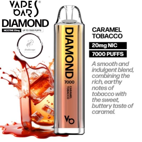 Vape Bars Diamond Disposable Vape- Caramel Tobacco