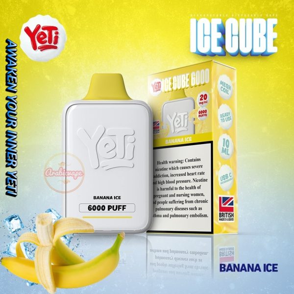 Yeti Ice Cube 6000 Puff Disposable- Banana Ice