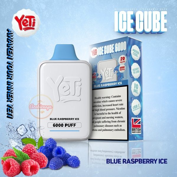 Yeti Ice Cube 6000 Puff Disposable- Blue Raspberry Ice