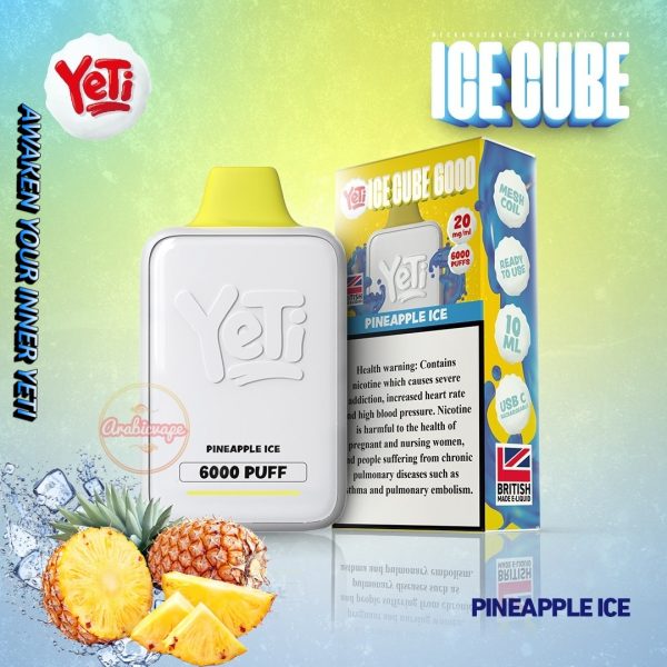 Yeti Ice Cube 6000 Puff Disposable- Pineapple Ice