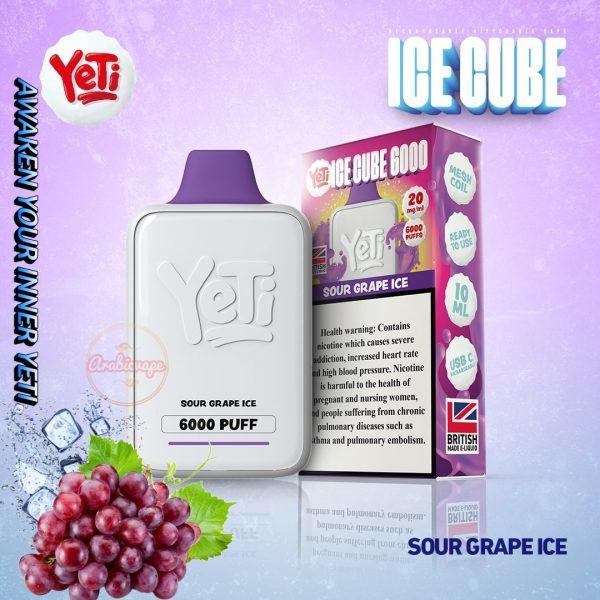 Yeti Ice Cube 6000 Puff Disposable- Sour Grape Ice