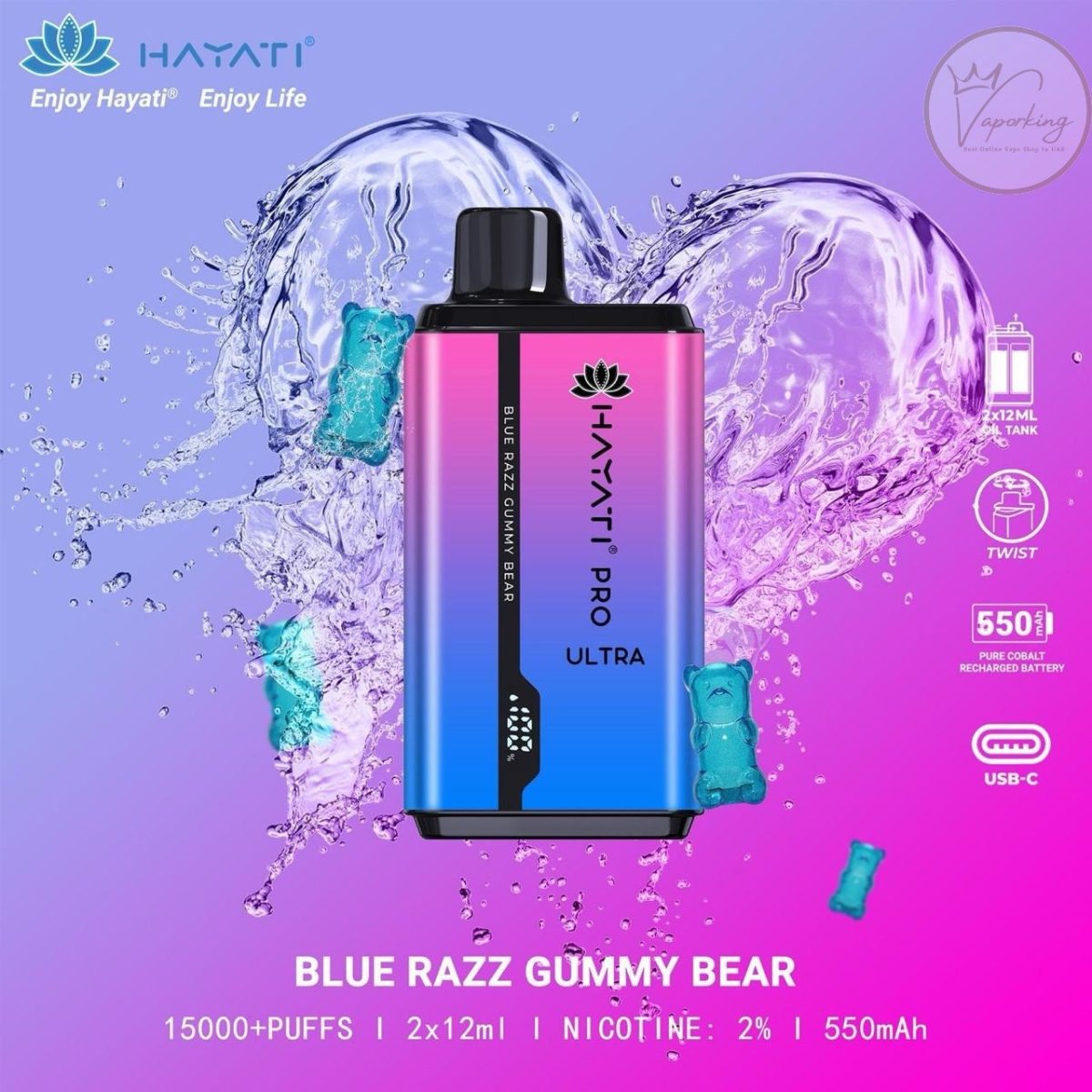 Hayati Pro Ultra 15000 Puffs Disposable Vape In UAE