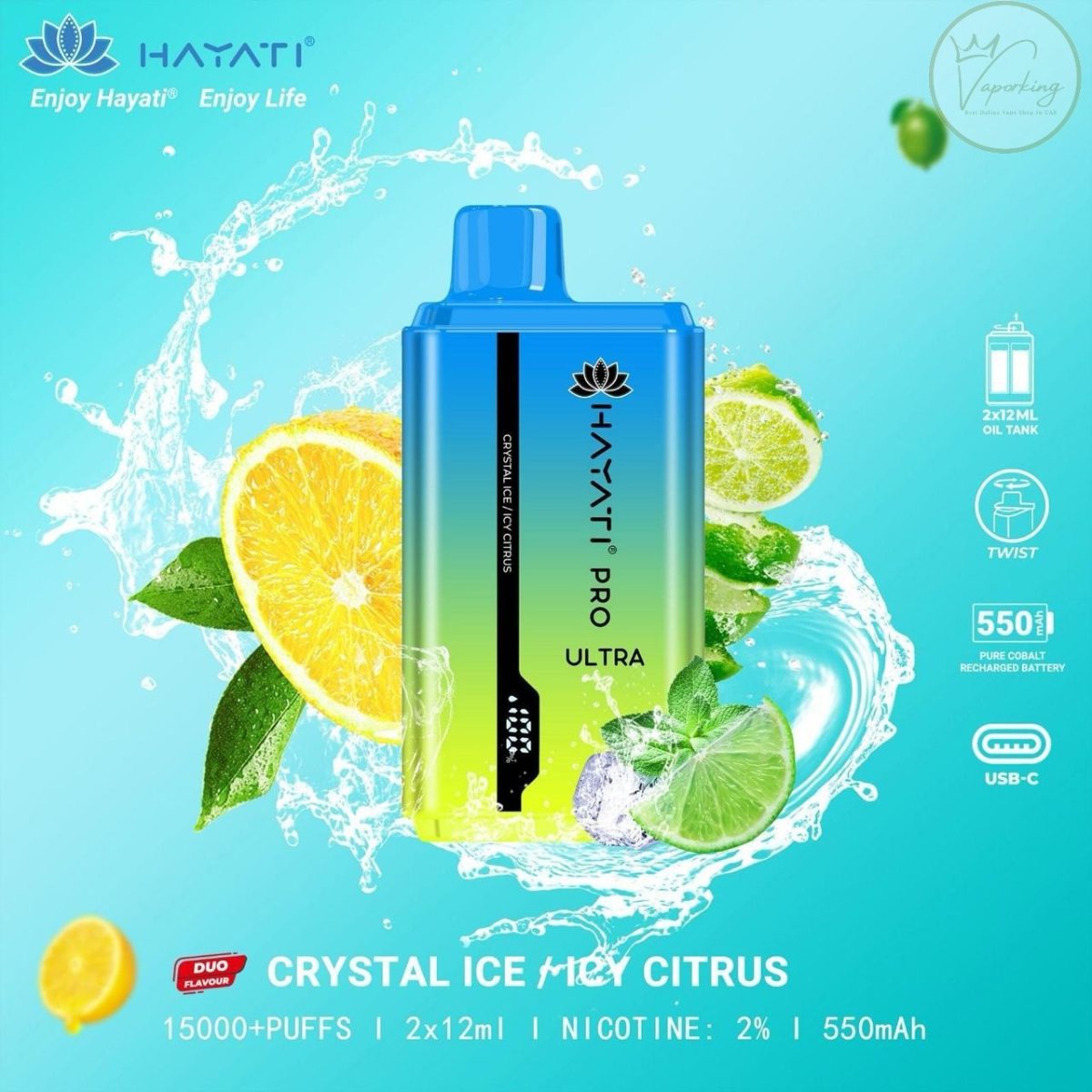 Hayati Pro Ultra 15000 Puffs Disposable Vape In UAE