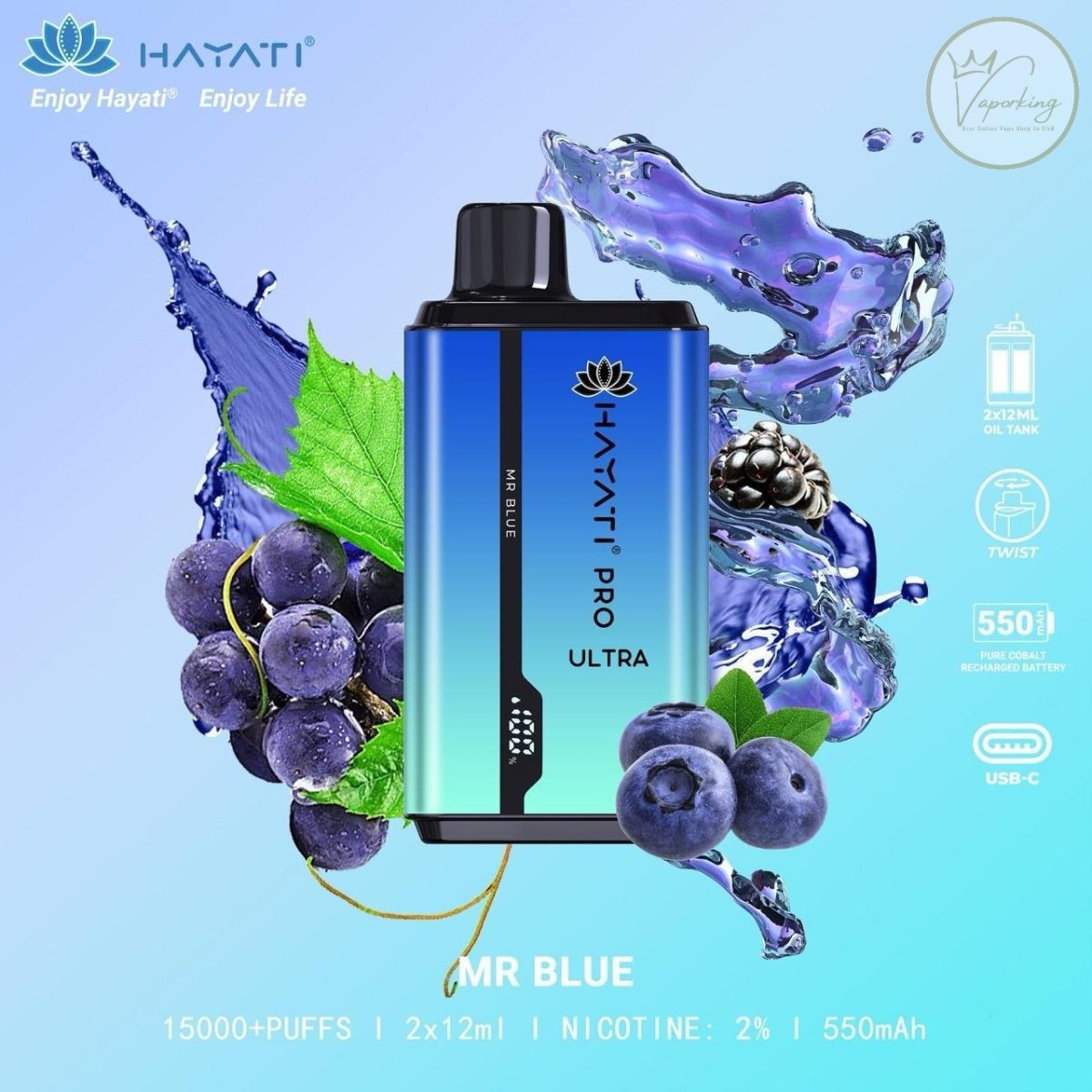 Hayati Pro Ultra 15000 Puffs Disposable Vape In UAE