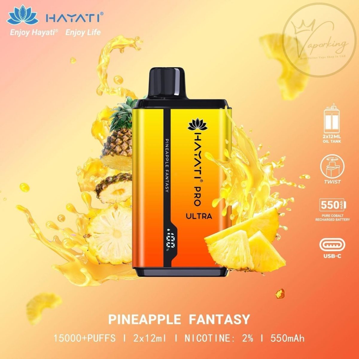 Hayati Pro Ultra 15000 Puffs Disposable Vape In UAE