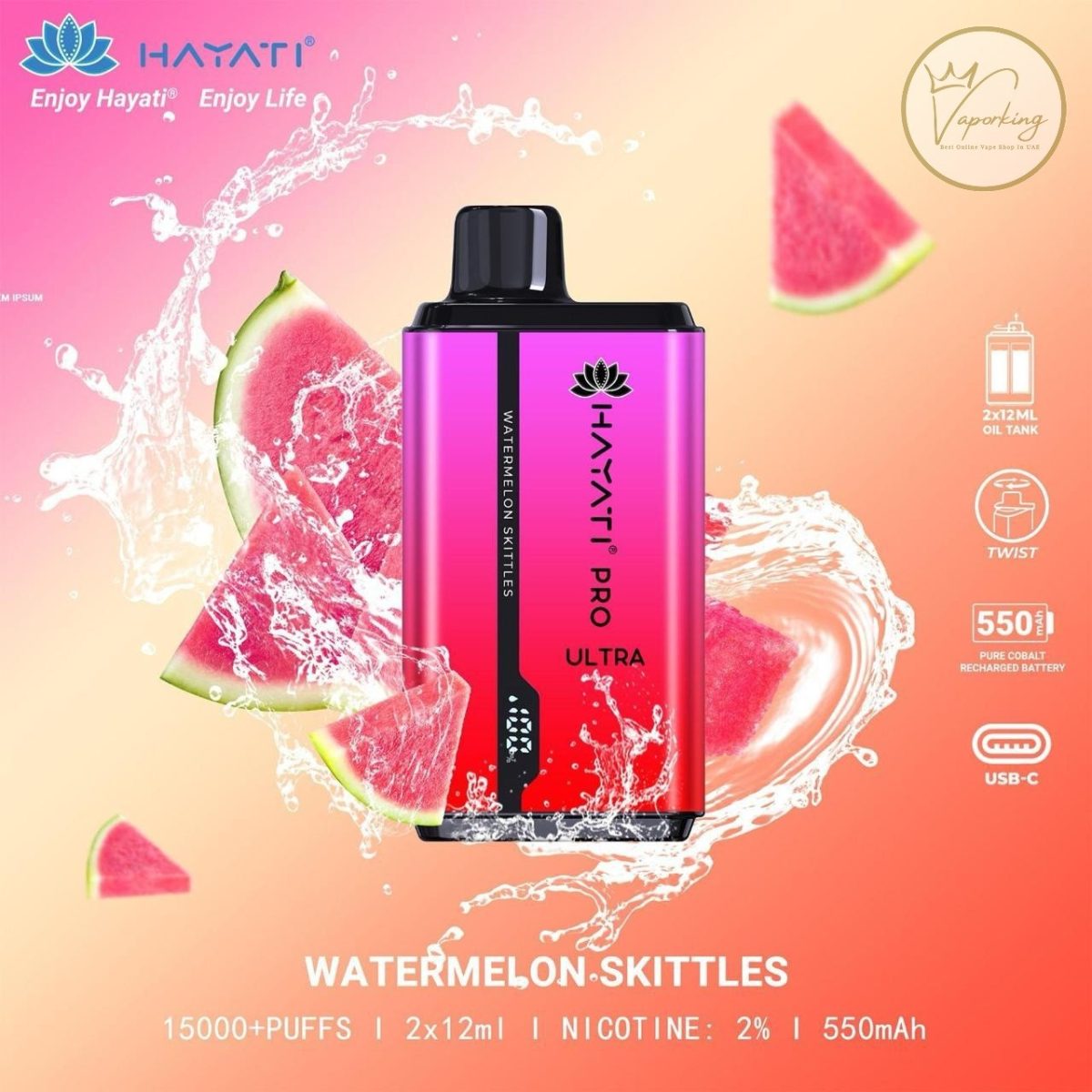 Hayati Pro Ultra 15000 Puffs Disposable Vape In UAE