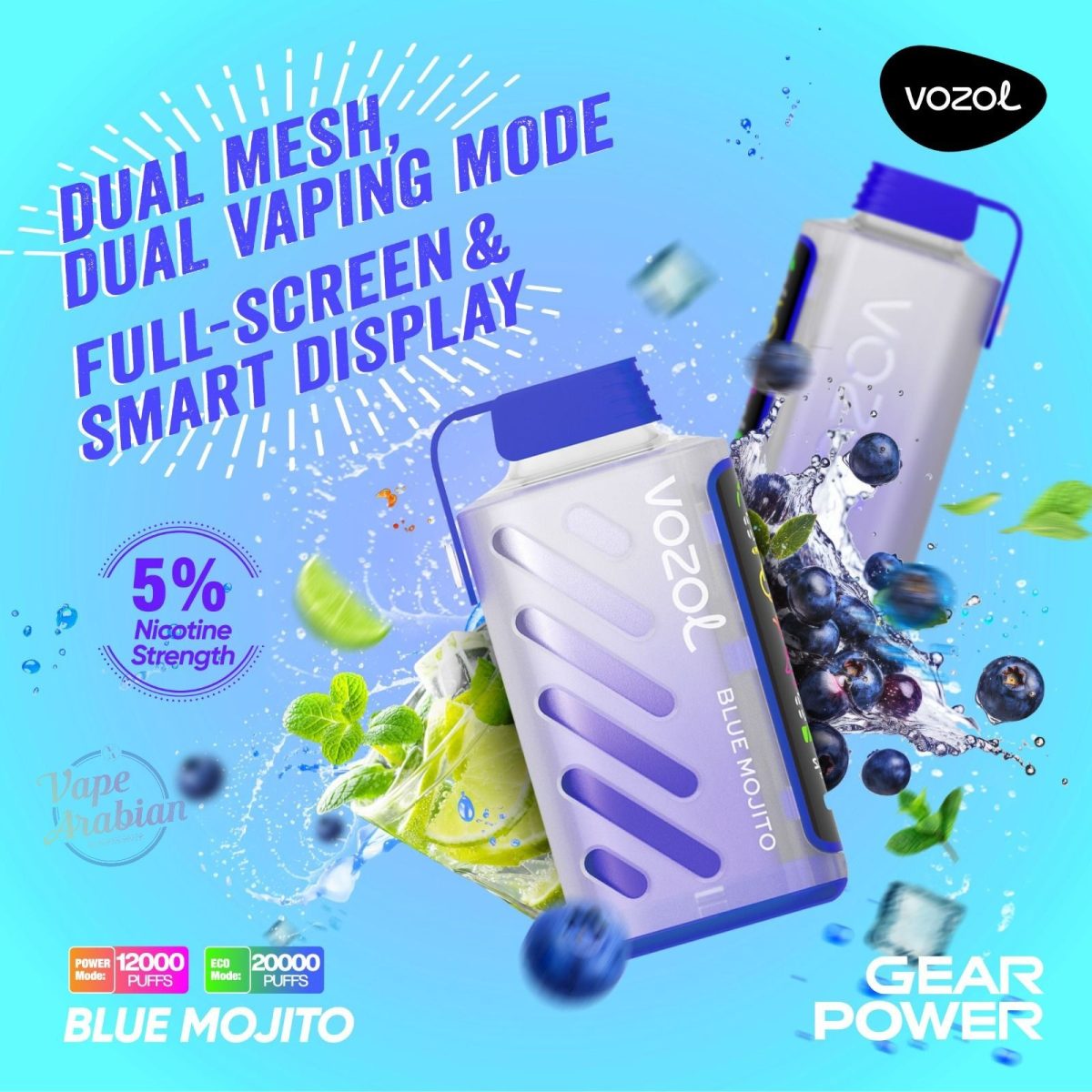 VOZOL Gear Power 20000 Puffs Disposable Vape In Dubai, UAE