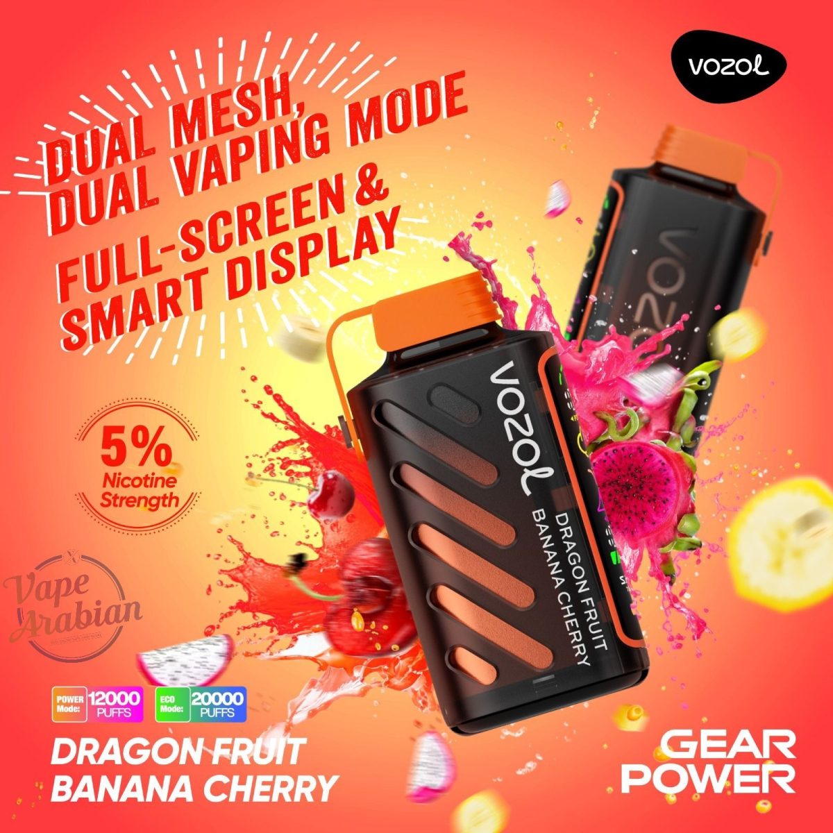 VOZOL Gear Power 20000 Puffs Disposable Vape In Dubai, UAE