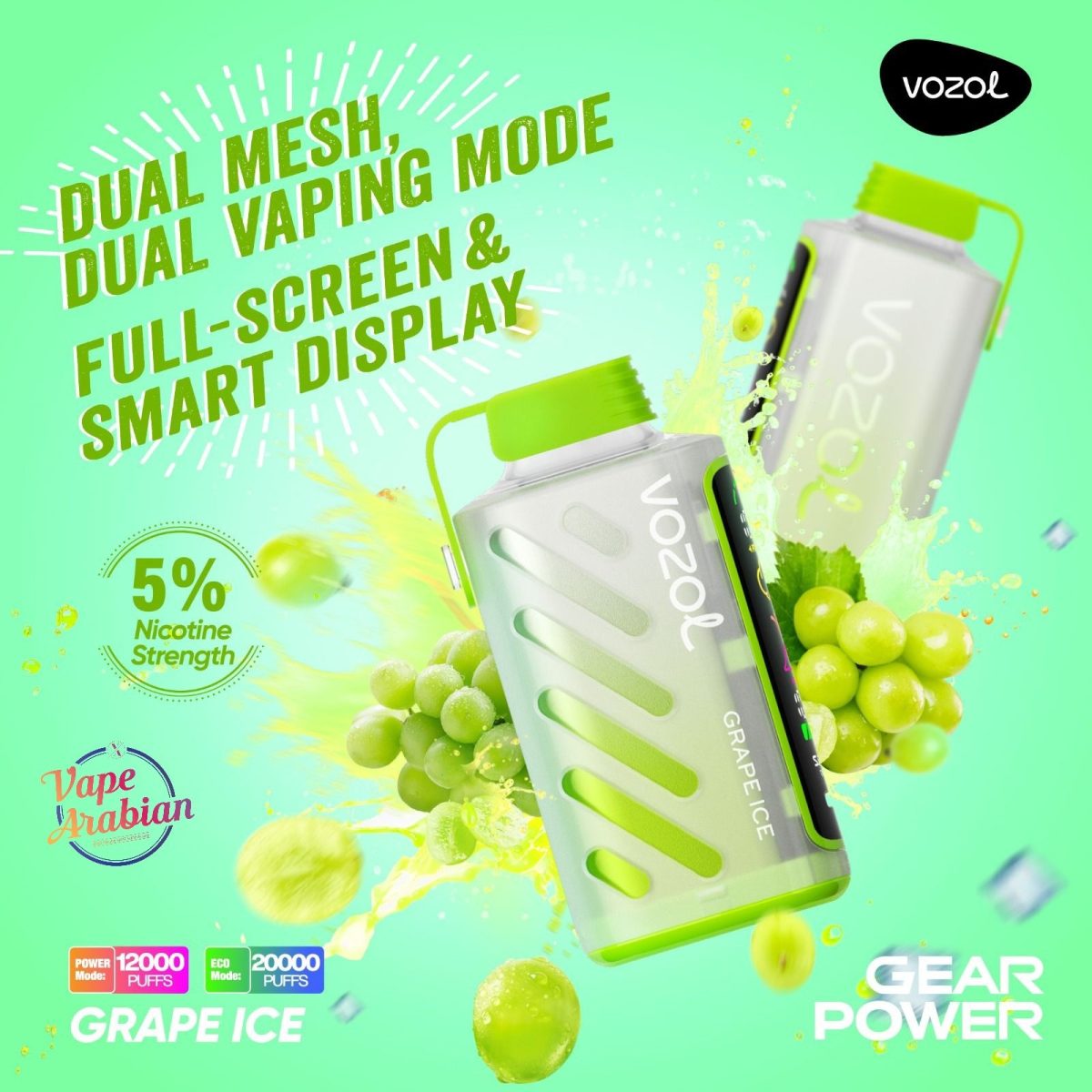 VOZOL Gear Power 20000 Puffs Disposable Vape In Dubai, UAE