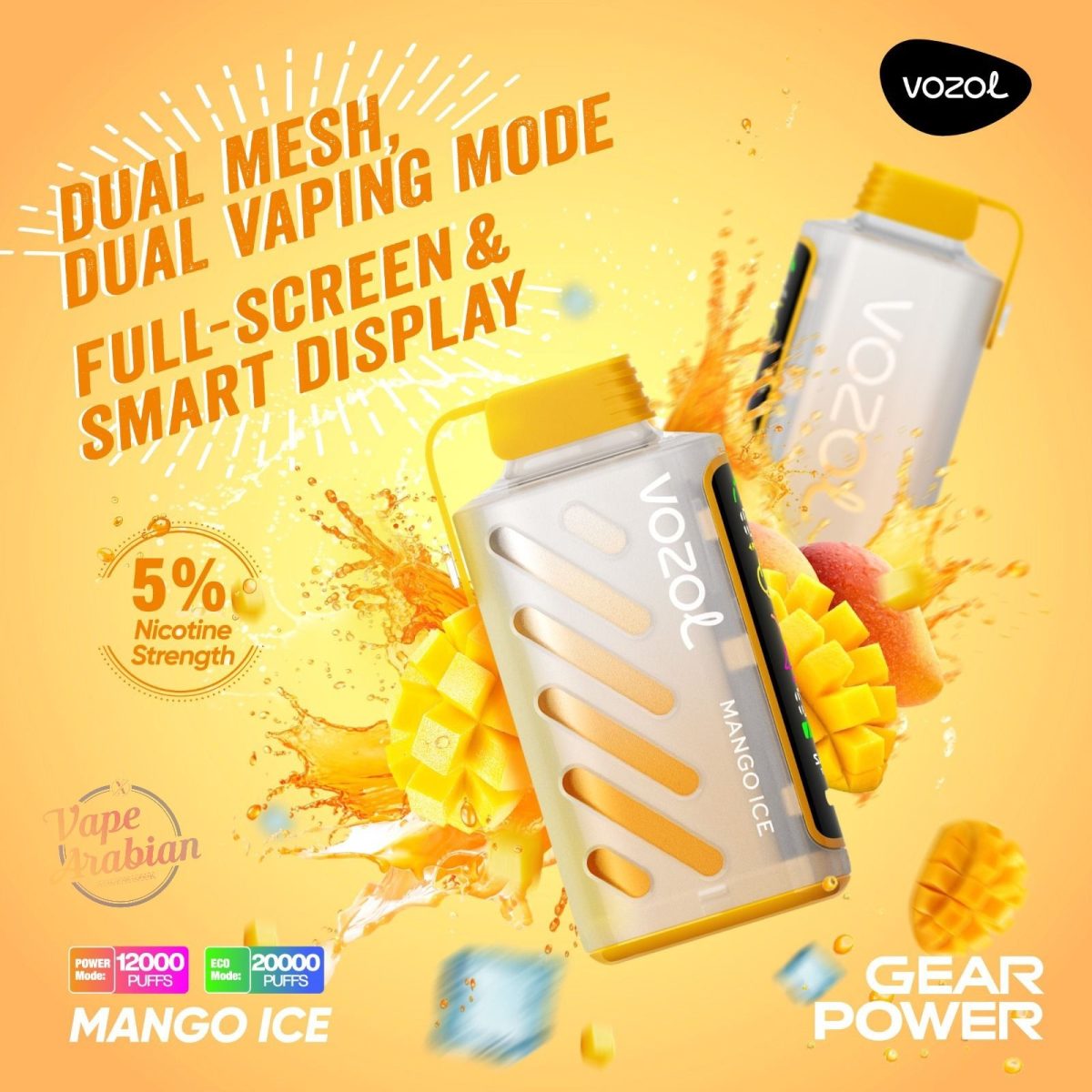 VOZOL Gear Power 20000 Puffs Disposable Vape In Dubai, UAE