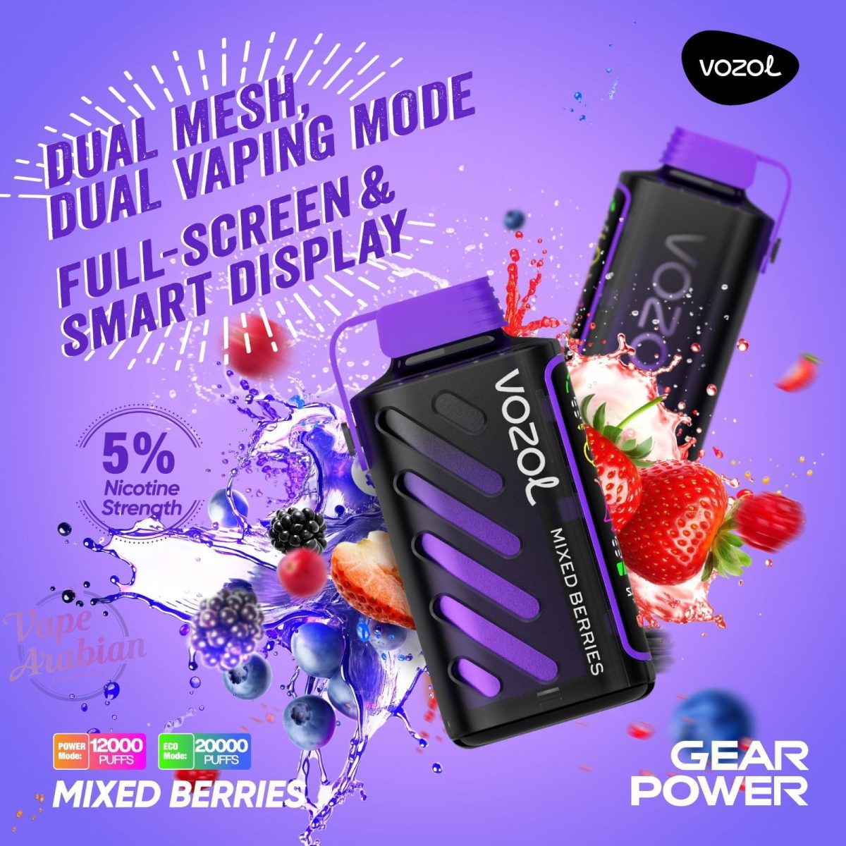 VOZOL Gear Power 20000 Puffs Disposable Vape In Dubai, UAE