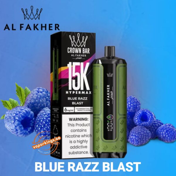 Al Fakher Crown Bar 15000 Puffs Hypermax- Blue Razz Blast