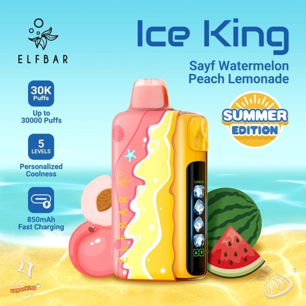 ELF BAR Ice King 30000 Puffs- Sayf Watermelon Peach Lemonade